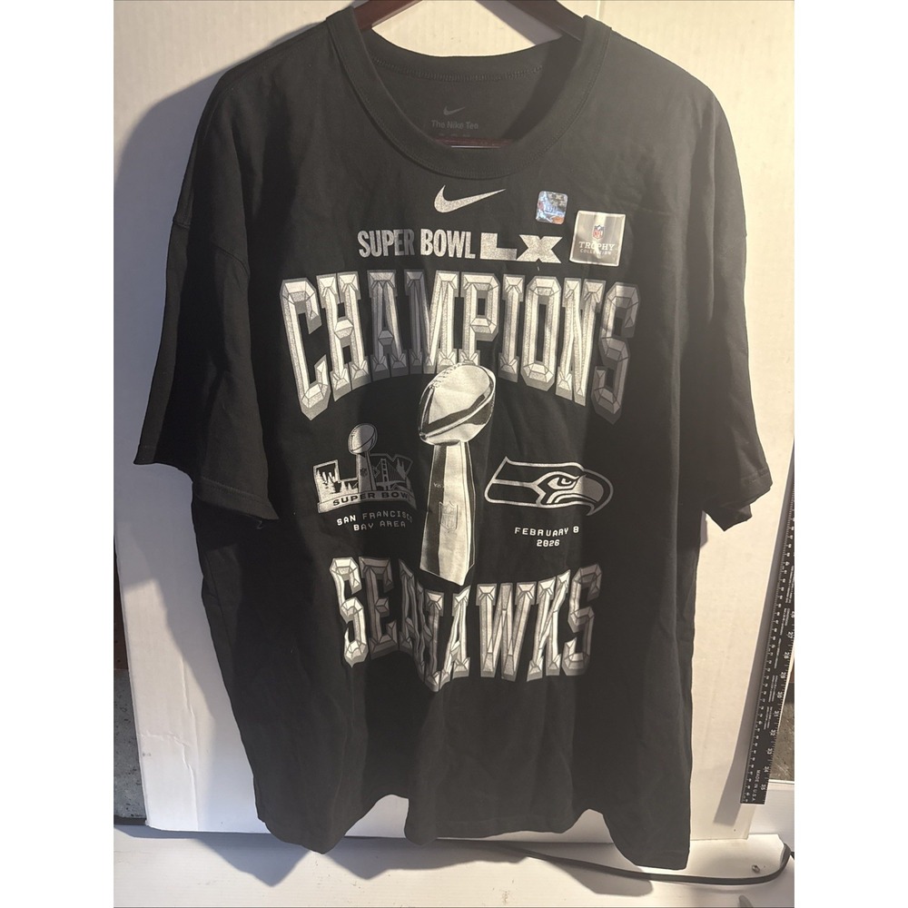 Nike Seattle Seahawks SuperBowl LX Champions Trophy Collection Men's T-shirt 2XL - Picture 2 of 3
